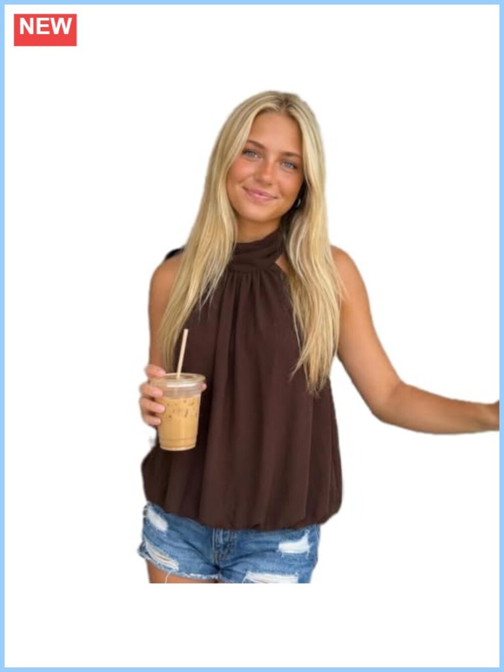 Satin Halter Mock Neck Tank Top Sleeveless Open Back Summer Going Out Top